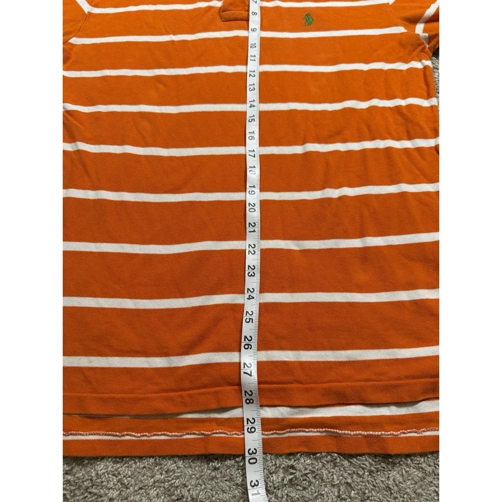 Polo Ralph Lauren Shirt Men‎ Large Striped Short Sleeve Golf Orange Outdoors M
